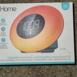 iHome Color Changing Alarm Clock with FM Radio and USB Charging