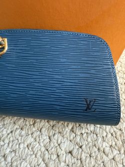Blue Epi Dauphine Clutch Bag