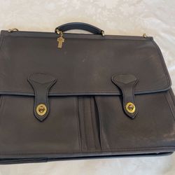 Jack Georges Vintage Black Soft Leather Briefcase Messenger Bag Made in USA