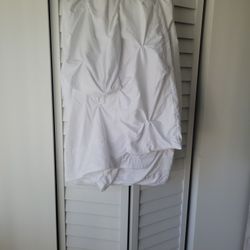 Queen White Pintuck Design With Matching Shams