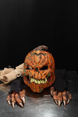 Pumpkin Halloween Mask with Hands