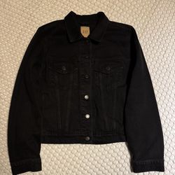 Gap Women’s Black Jean Jacket Size L In Excellent Condition 