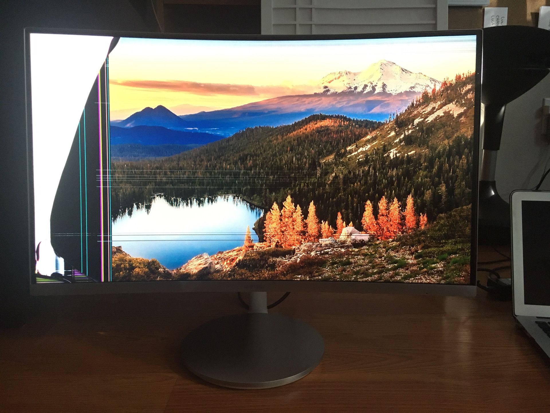 27” Curved Monitor Cracked for Parts- Free