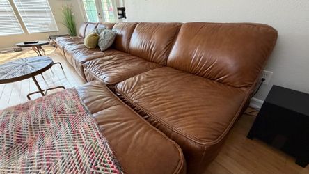 🔥Leather Sofa + Ottoman 🔥