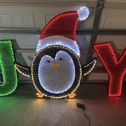 Christmas Led Lights JOY Penguin (New) 42 Inch
