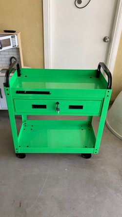 30" 1 Drawer Service Cart Green Rolling Tool Utility Mechanic Workstation