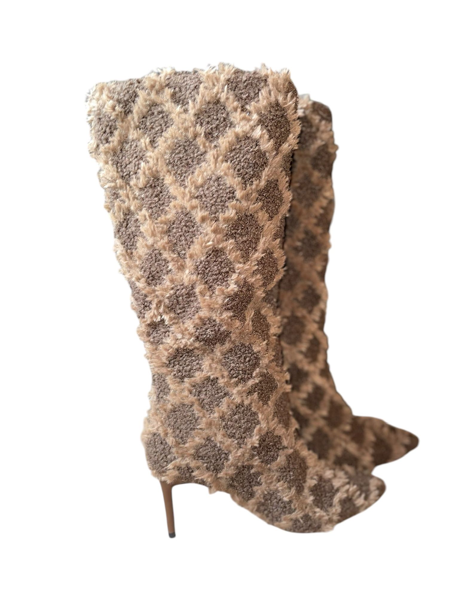 Vintage Fur Brown Boots Size 9