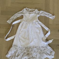 Girls white dress size 8-9 