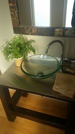 Vessel sink glass only