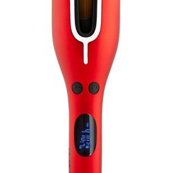 CHI Spin N Curl Ceramic Rotating Curler, Ruby Red. Ideal for Shoulder-Length Hair between 6-16” inches.