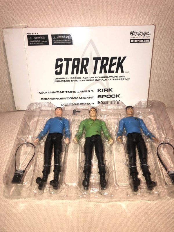 Art Asylum Star Trek Original Series Action Figures Wave One Kirk Spock Mccoy