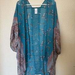 Women’s Teal Boho Kimono Top