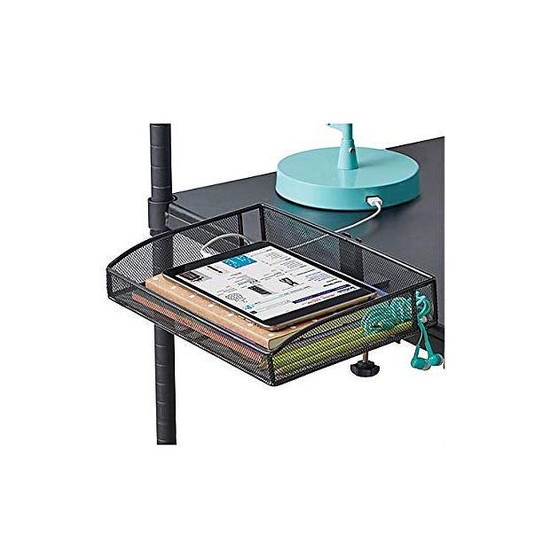 Attachable Clip-On Black Mesh Bed/Desk/Room Shelf