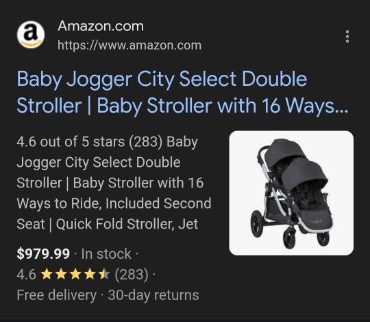 Citi Select Baby Jogger Dubble Stroller