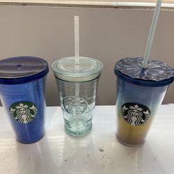 3 Starbucks 16 oz. Tumblers