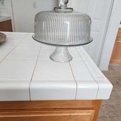 Glass Cake Stand With Dome
