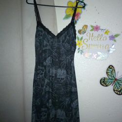 Slip Dress With  Skeleton Pattern