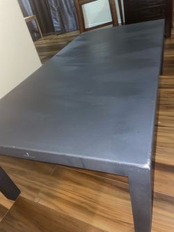 Dark Gray Metal Rectangular Coffee Table