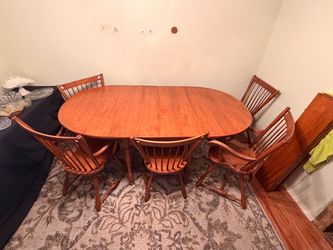 Wood Dining Table with 5 chairs