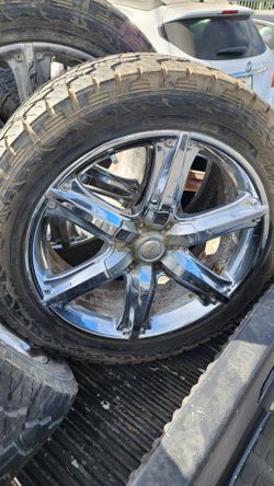 four 18 inch rims / wheels /  tires 5 lug off a 2000 Toyota Land cruiser