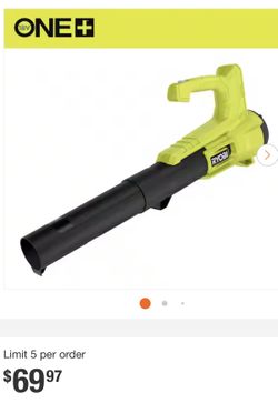 RYOBI ONE+ 18V 90 MPH 250 CFM Cordless Battery Leaf Blower (Tool Only