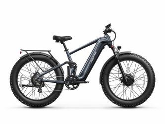 PuckiPuppy - GoldenR Pro Ebike - Gray, 1100W/1600w Peak, 80 Mile Range Dual Motor, Full Suspension