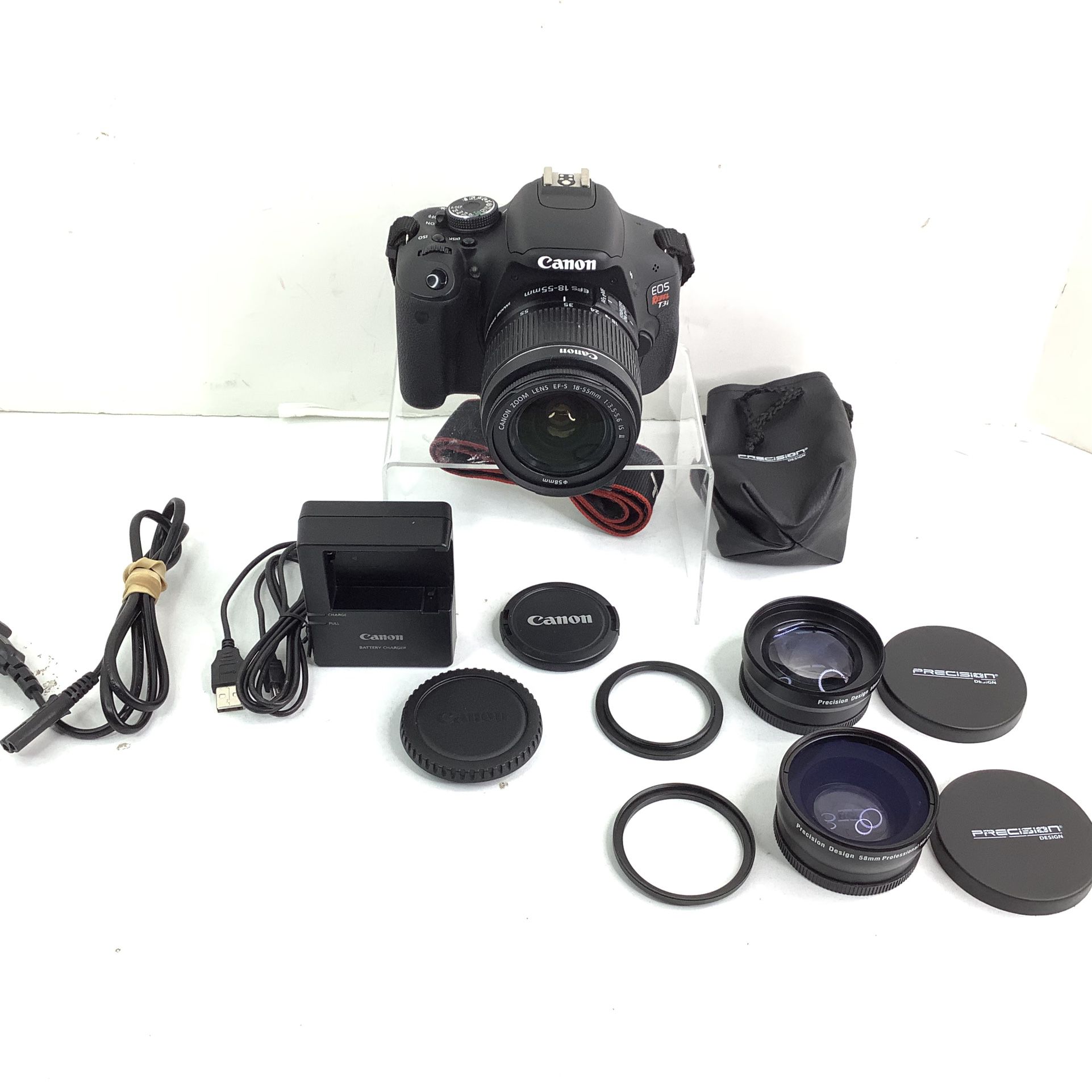 Canon EOS Rebel T3i DSLR Camera With Charger And Accessories 