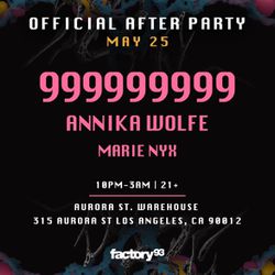 Factory 93: (contact info removed)99 After Party Tickets