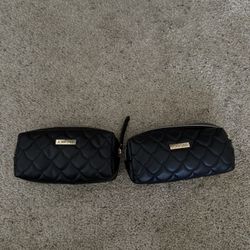 Black quilted makeup bag #makeupbag #cosmeticbag #quilted