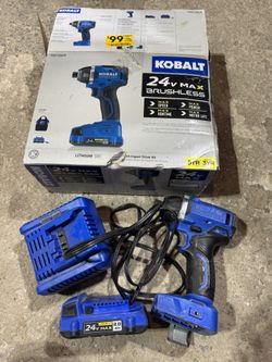Kobalt 24-volt Impact Gun 3 speed Speed Brushless 1/4-in Drive with 2AH battery and charger 