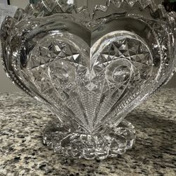 Heart Glass Punch Bowl and Cups