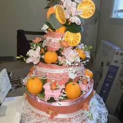 little cutie theme baby shower diaper cake