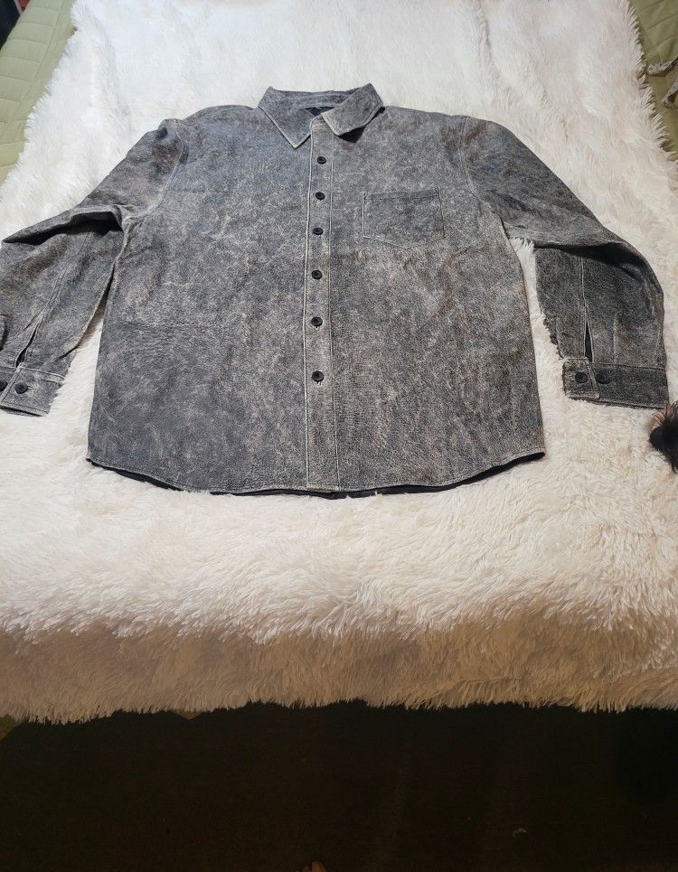 値引きする used western jacket shirt leather pig レザージャケット