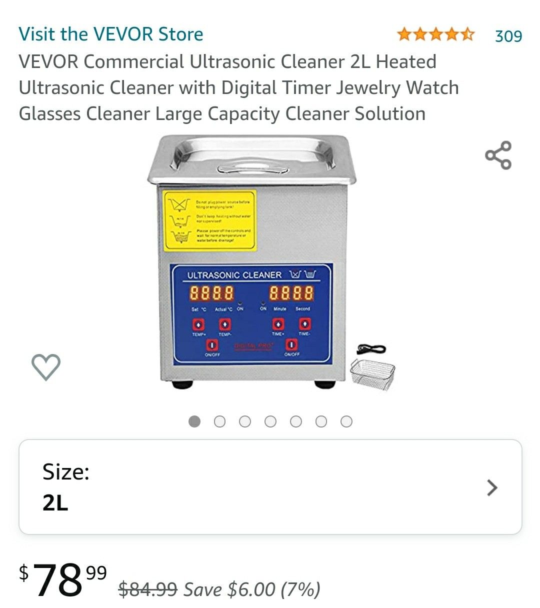 Ultrasonic Cleaner 2L