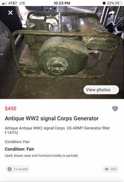 WW1 generator motor $500