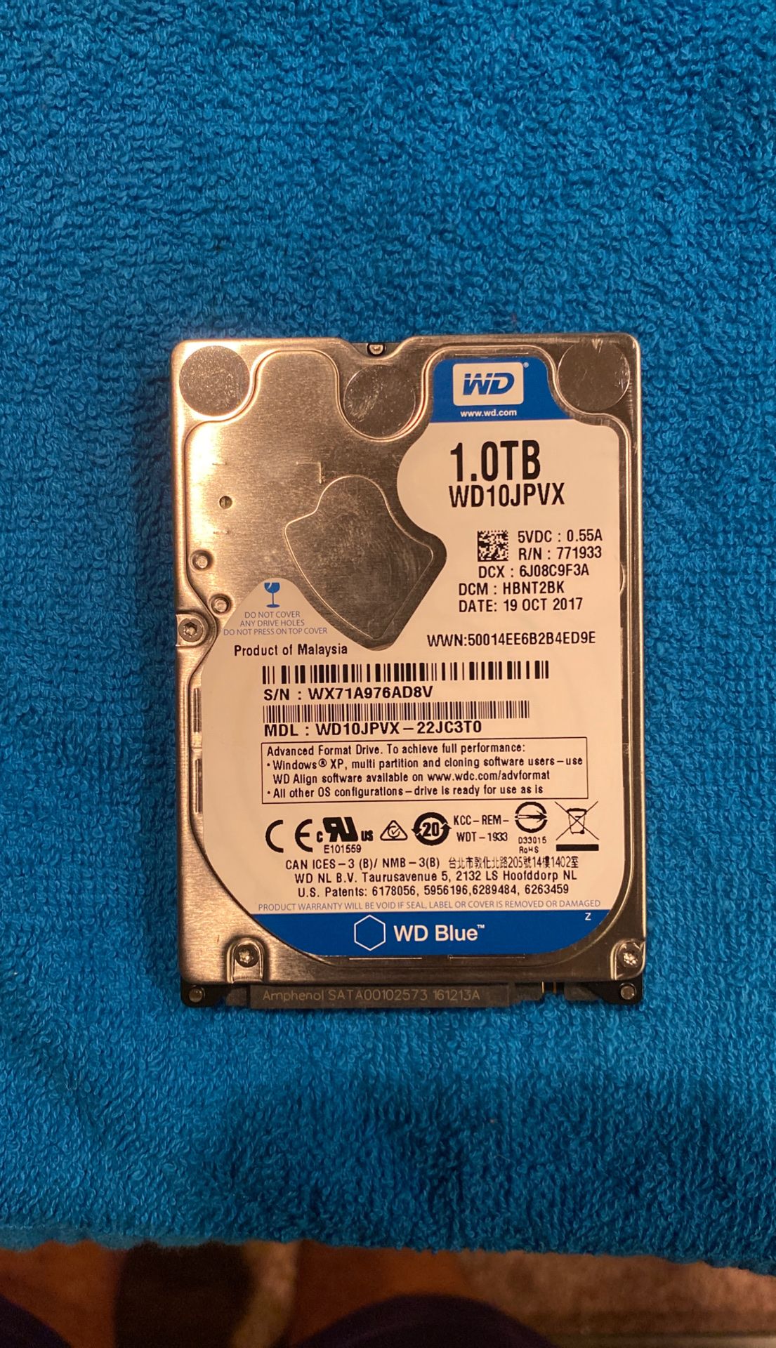 WD BLUE 1TB HARD DISK DRIVE