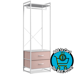 Sorbus 2 Drawer Clothing Rack Storage Pink