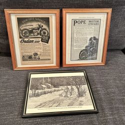 FRAMED MOTORCYCLE PICTURE 