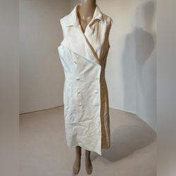 Oscar de la Renta Womens White  Textured Sleeveless Dress Size 10 MSRP $1800