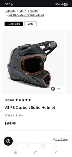 Fox V3 RS Carbon Solid Helmet