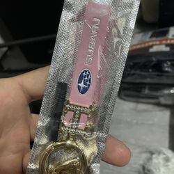 Subaru Pink Keychain  New 