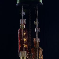 Solar Multi Color Glass Bottle Wind Chime