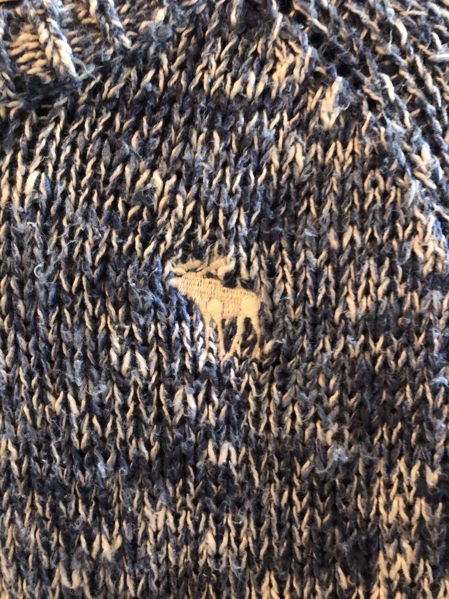 Abercrombie & Fitch Blue & White Knit Sweater, Small