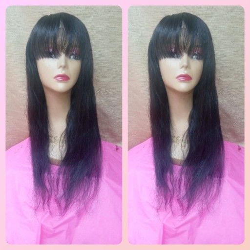 20" Brazilian Unprocessed Body Wave Straight 4x4 Bang Glueless Hair Wig