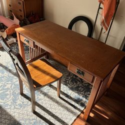 Wooden Desk And Chair 