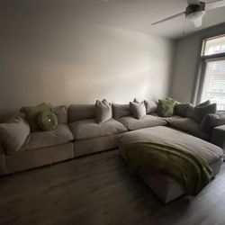 PICK UP ONLY ! Plush 5 - Piece sectional With Ottoman 