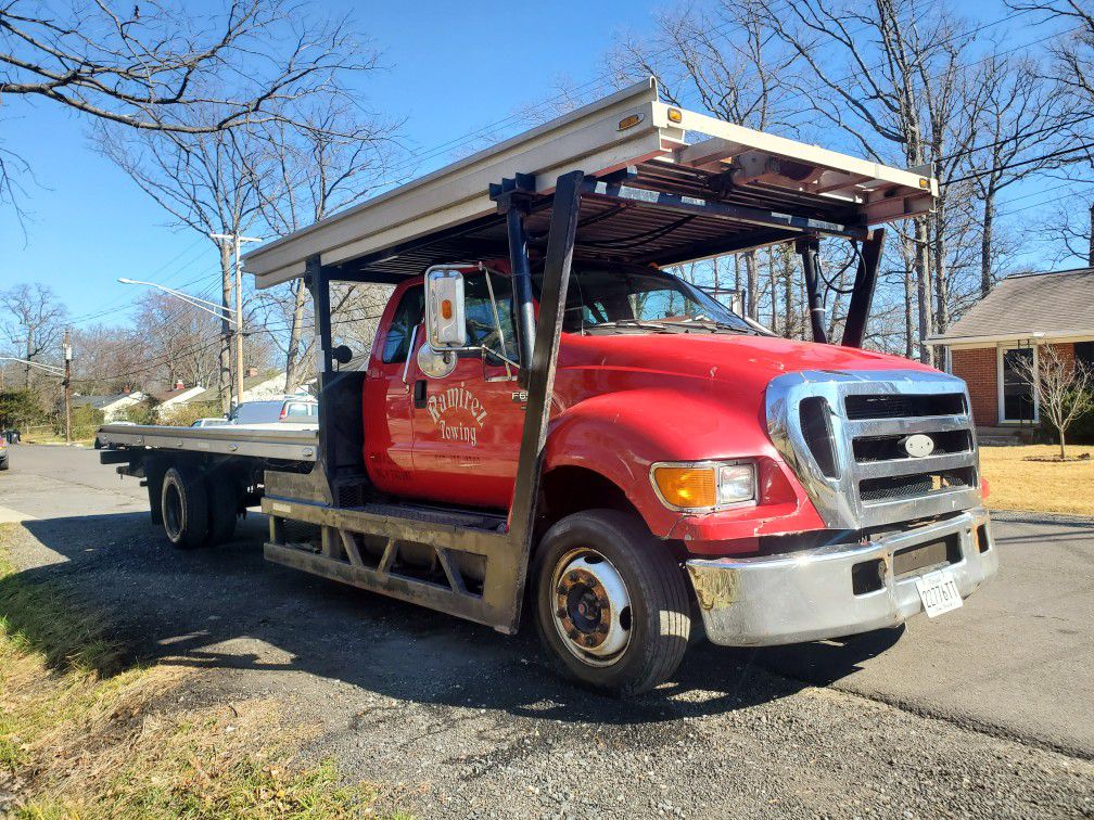 2006 ford f650 3 cars flatbed