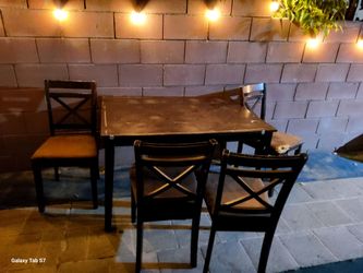 Wooden Dining Table and 4 Chairs Set