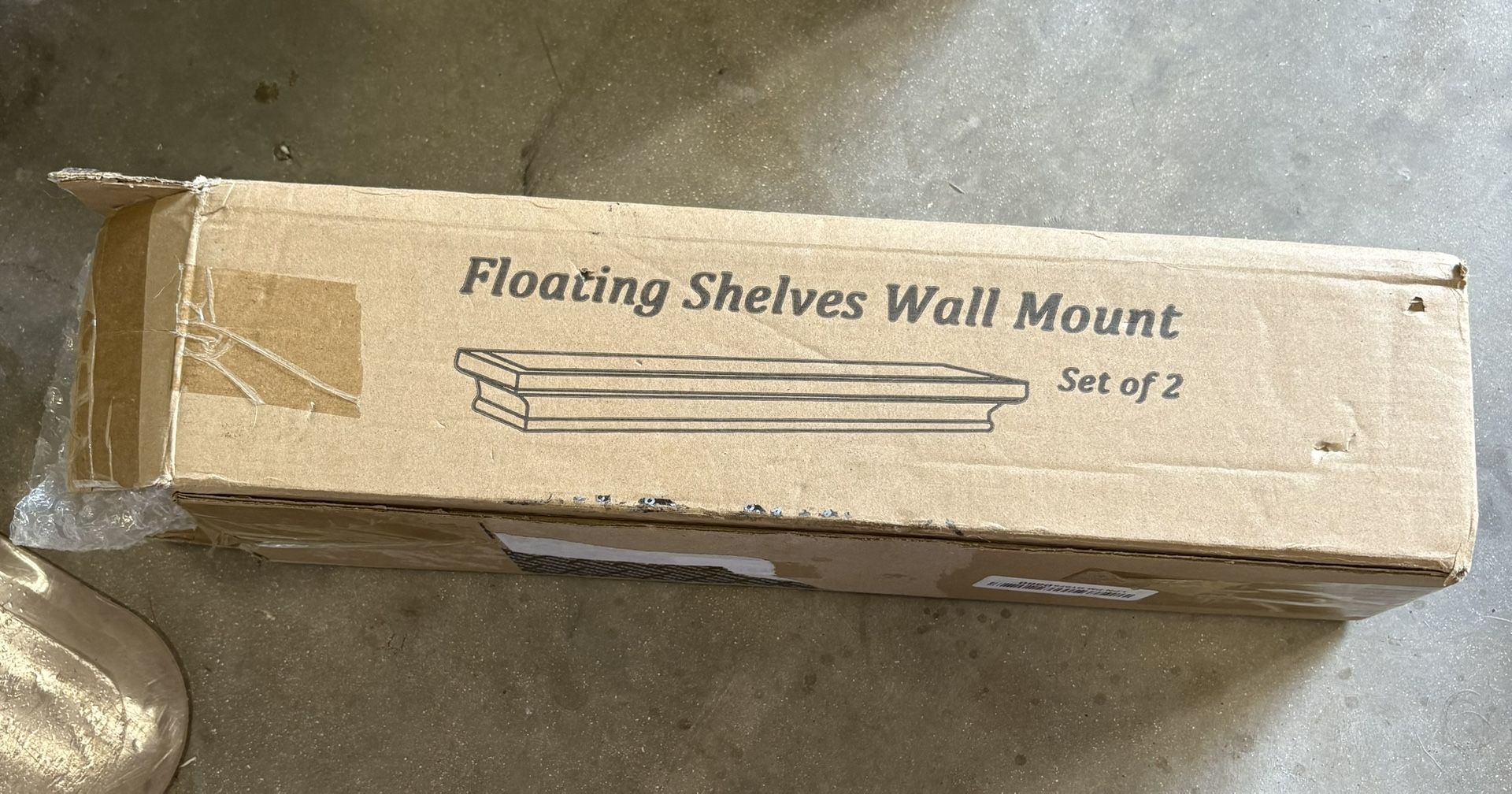 Two white floating shelves wall mount