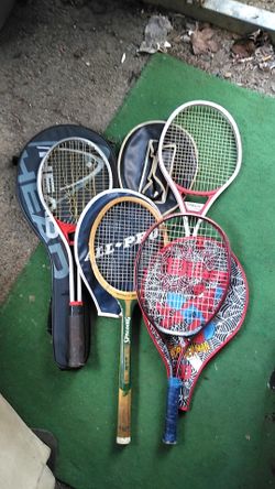 LOT of 4 Tennis Rackets w/ 4 covers
